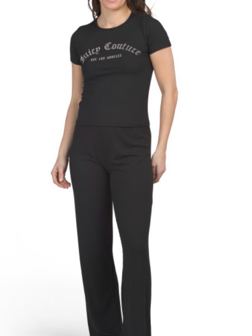 Juicy Couture Women's NWT Black Logo Short-Sleeve Top and Pants. SIZE: Large - Picture 2 of 11